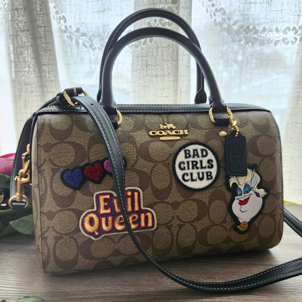 Coach X Disney Villain Patches Rowan Satchel - Signature Canvas & Gold Hardware